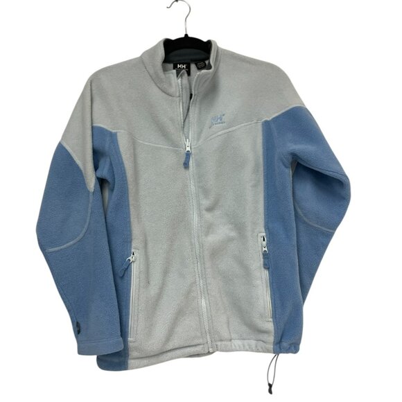 Helly Hansen Young Adult White Blue Full Zip Fleece Jacket With Pockets 16Yrs - Picture 1 of 10